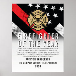 Póster Firefighter of the Year Employee Recognition Logo