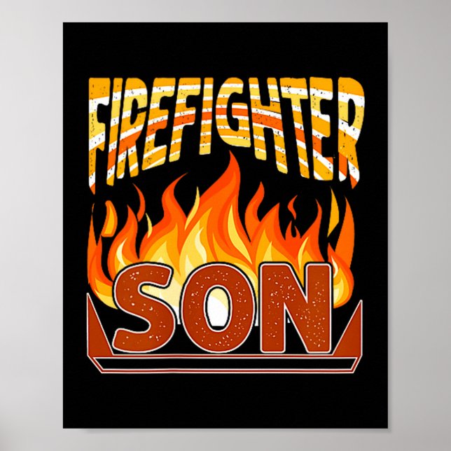 Póster Firefighter Son Fireman Gift Proud Firefighter Quo (Frente)