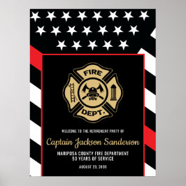 Póster Fireman Fire Department Firefighter Retirement