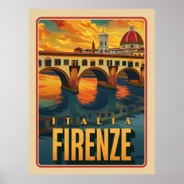 Póster Firenze, Italia Vintage