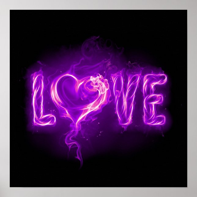 Póster Firey Love - Light Purple (Frente)