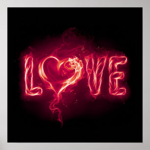 Póster Firey Love - Red
