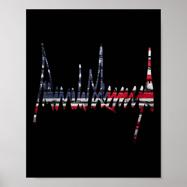 Póster Firma 2024 Presidente Patriotic American Flag U (Frente)