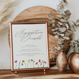 Póster Firma Bebe un vibrante Boda de flores silvestres
