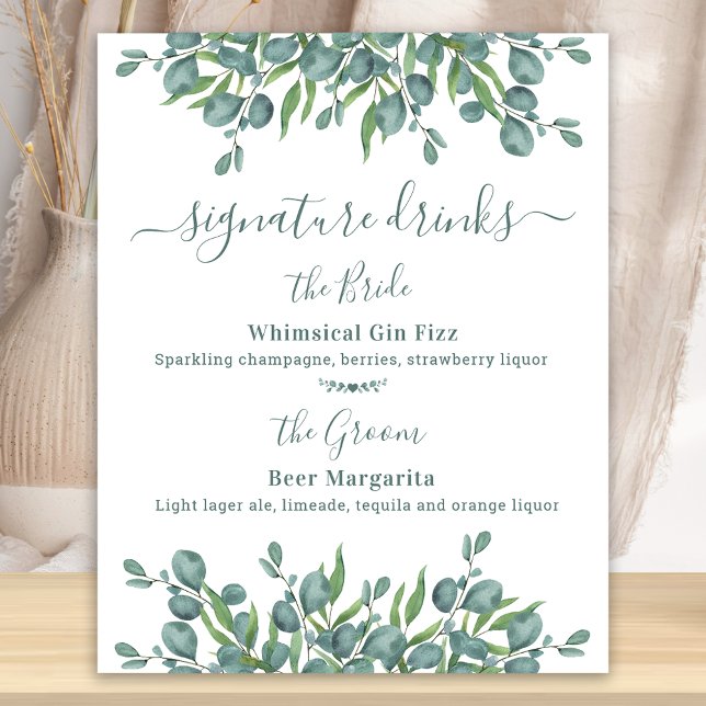 Póster Firma Bebidas personalizadas Eucalyptus Boda (Subido por el creador)
