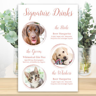 Póster Firma Bebidas Rosa Mascota de oro 3 Fotos