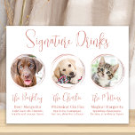 Póster Firma Bebidas Rosa Oro 3 Boda Mascota de fotos<br><div class="desc">¡Cócteles de firma de tus mascotas! Incluya su mejor perro, mejor gato y cualquier mascota en su boda con su propio bar de bebidas. Perfecto para los amantes del perro, y un bar especial para perros será un éxito para su boda. Sencillo pero elegante rosa de color rosa dorado. Personalizar...</div>