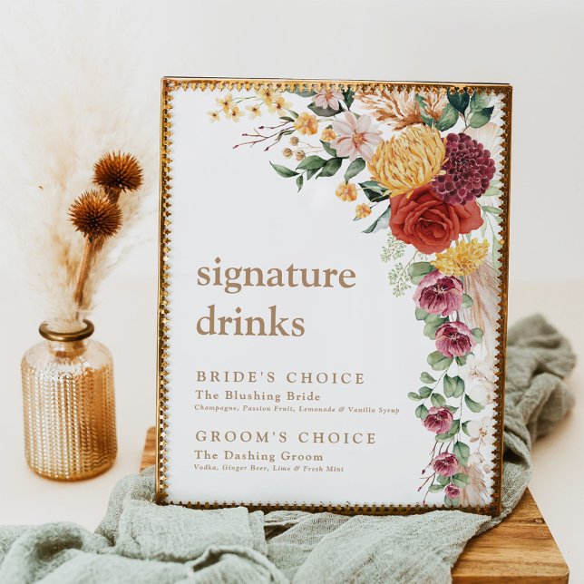 Póster Firma boda bebe flores rusticas de boho (Subido por el creador)