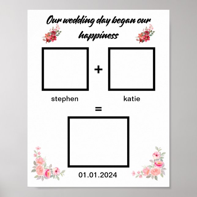 Póster Firma /Boda de huellas dactilares (Frente)
