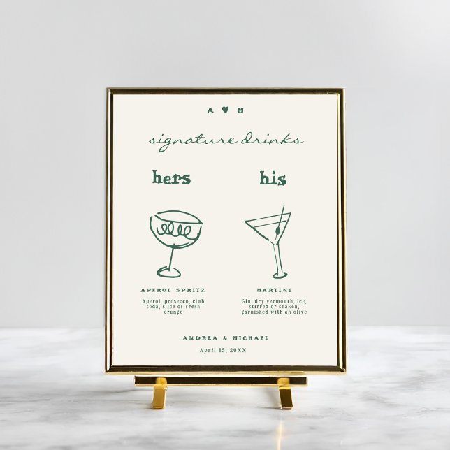 Póster Firma caprichosa bebe Rótulo de cócteles Boda (Subido por el creador)
