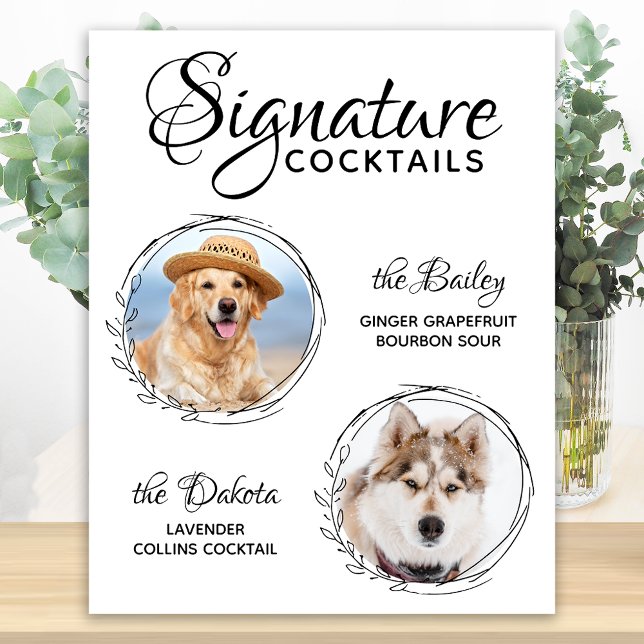 Póster Firma Cócteles Mascota Boda Bebida Perro Bar (Subido por el creador)