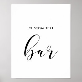 Póster Firma de barra de bodas personalizada