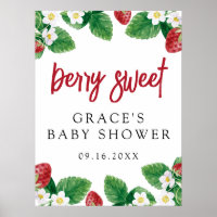 Firma de bienvenida Baby Shower de fresa de Berry