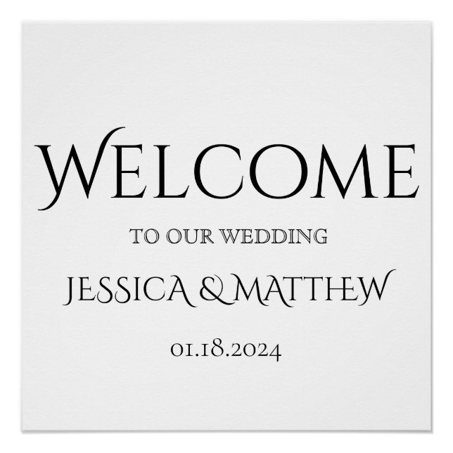 Póster Firma de bienvenida Boda clásica (Anverso)