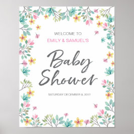 Póster Firma de bienvenida de Baby Shower