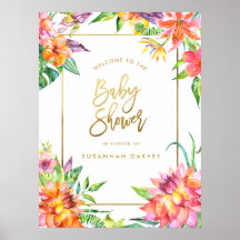 Firma de bienvenida de Baby Shower | Acuarelas tro