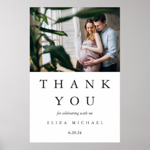 Póster Firma de bienvenida de Baby Shower con foto y fech