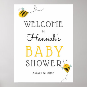 Póster Firma de bienvenida de Baby Shower de Bee
