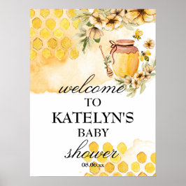 Póster Firma de bienvenida de Baby Shower de Bee