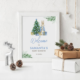 Póster Firma de bienvenida de Baby Shower en frío fuera