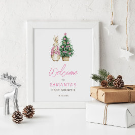 Póster Firma de bienvenida de Baby Shower en frío fuera