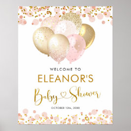 Póster Firma de bienvenida de Baby Shower para globo Rubo