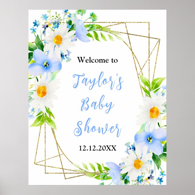 Póster Firma de bienvenida de Baby Shower para los usuari (Frente)