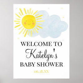 Póster Firma de bienvenida de Baby Shower Sunshine