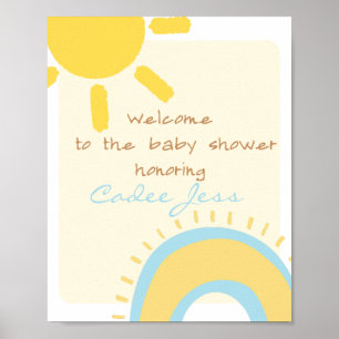 Póster Firma de bienvenida de Baby Shower Sunshine