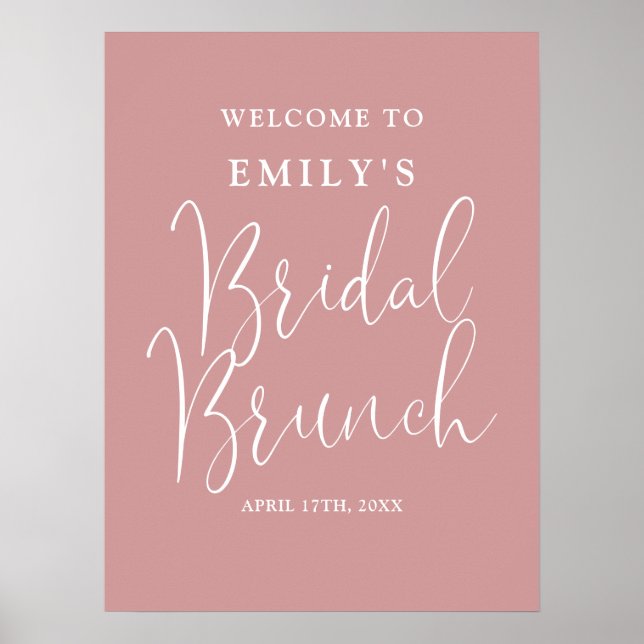 Póster Firma de bienvenida de Brunch de novia con guión d (Frente)