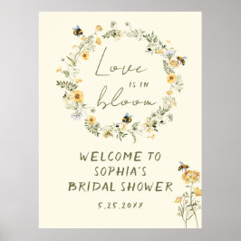 Póster Firma de bienvenida de ducha de flores silvestres 