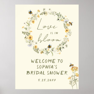 Póster Firma de bienvenida de ducha de flores silvestres 