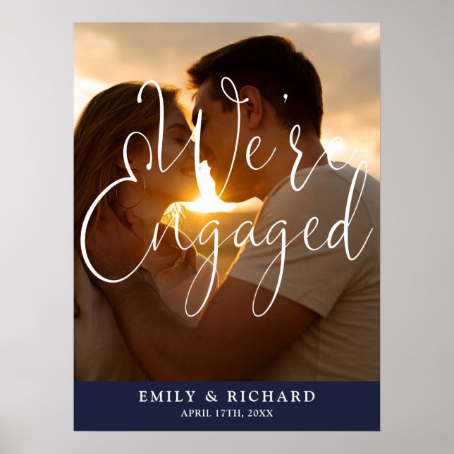 Póster Firma de bienvenida de la fiesta de compromiso (Frente)