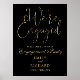 Póster Firma de bienvenida de la fiesta de compromiso