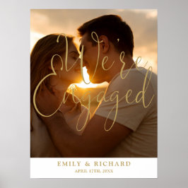 Póster Firma de bienvenida de la fiesta de compromiso