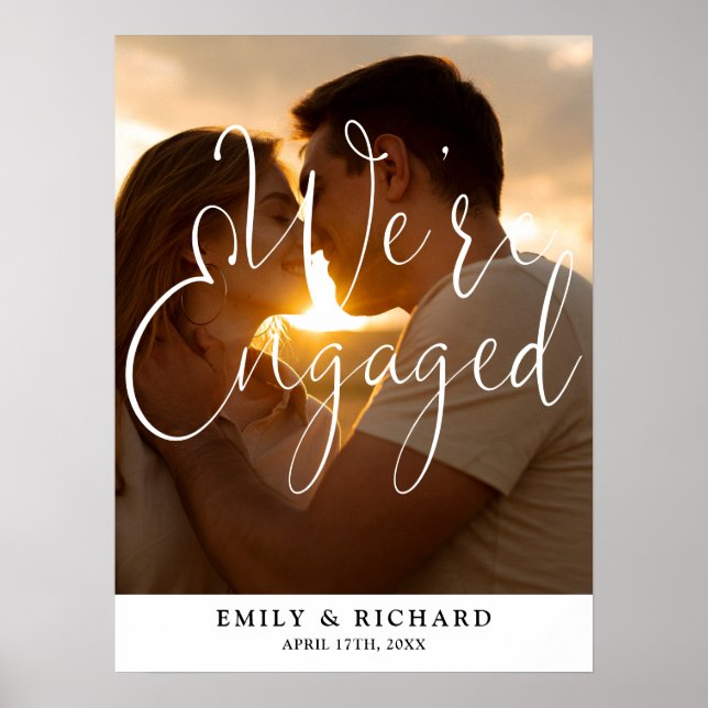 Póster Firma de bienvenida de la fiesta de compromiso (Frente)