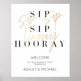 Póster Firma de bienvenida de la fiesta de compromiso de 
