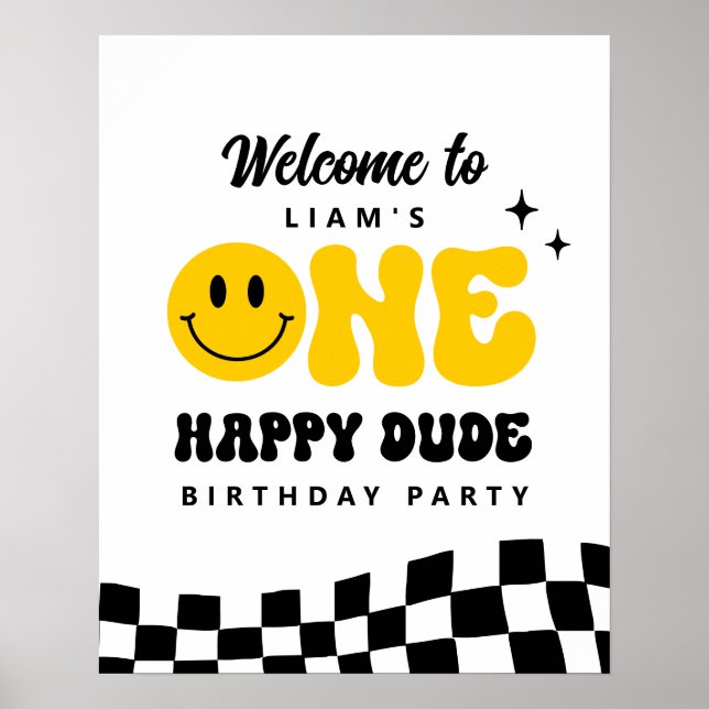 Póster Firma de bienvenida de la fiesta de cumpleaños de  (Frente)