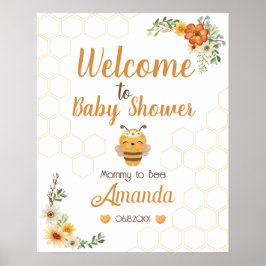 Póster Firma De Bienvenida De Mommy To Bee Baby Shower