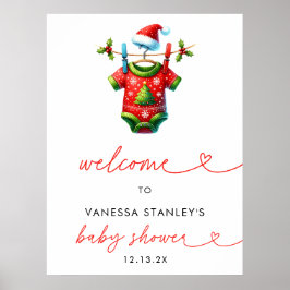 Póster Firma de bienvenida de Navidades de Santa Baby Sho