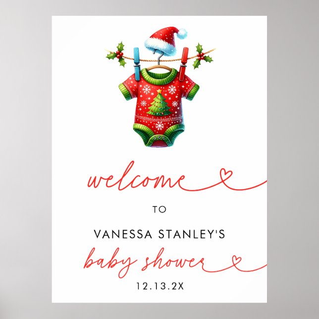 Póster Firma de bienvenida de Navidades de Santa Baby Sho (Frente)