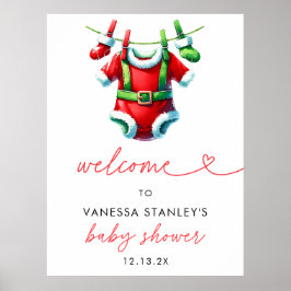 Póster Firma de bienvenida de Navidades de Santa Baby Sho
