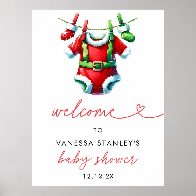 Póster Firma de bienvenida de Navidades de Santa Baby Sho (Frente)