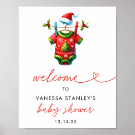 Póster Firma de bienvenida de Navidades de Santa Baby Sho