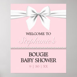 Póster Firma de bienvenida de Rubor Pink Tiffany Baby Sho