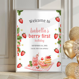 Póster Firma de bienvenida de Strawberry Berry First Berr