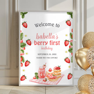 Póster Firma de bienvenida de Strawberry Berry First Berr