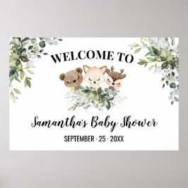 Póster Firma de bienvenida Poster de animales del bosque 