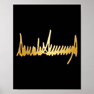 Póster Firma de color dorado 48º presidente 4 de julio 1