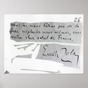 Póster Firma de Emile Zola